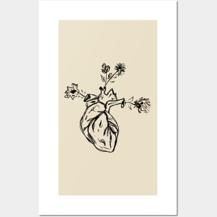 Flowers Growing From Heart Posters and Art